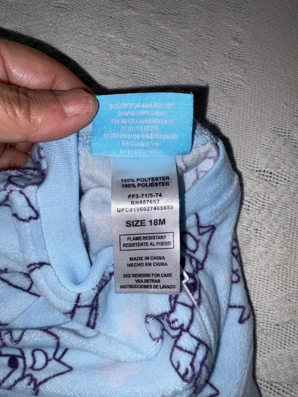 Bluey Unisex Infant Printed Baby One-Piece Footed Sleeper EUC 18m